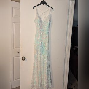 Morgan & Co.White/ iridescent dress size 13
